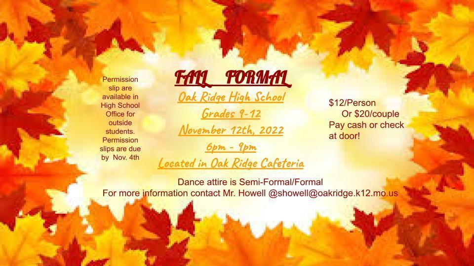 Fall Formal Announcement