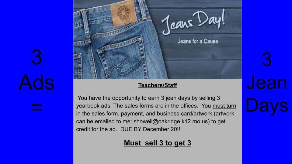 Jeans Day for Teachers