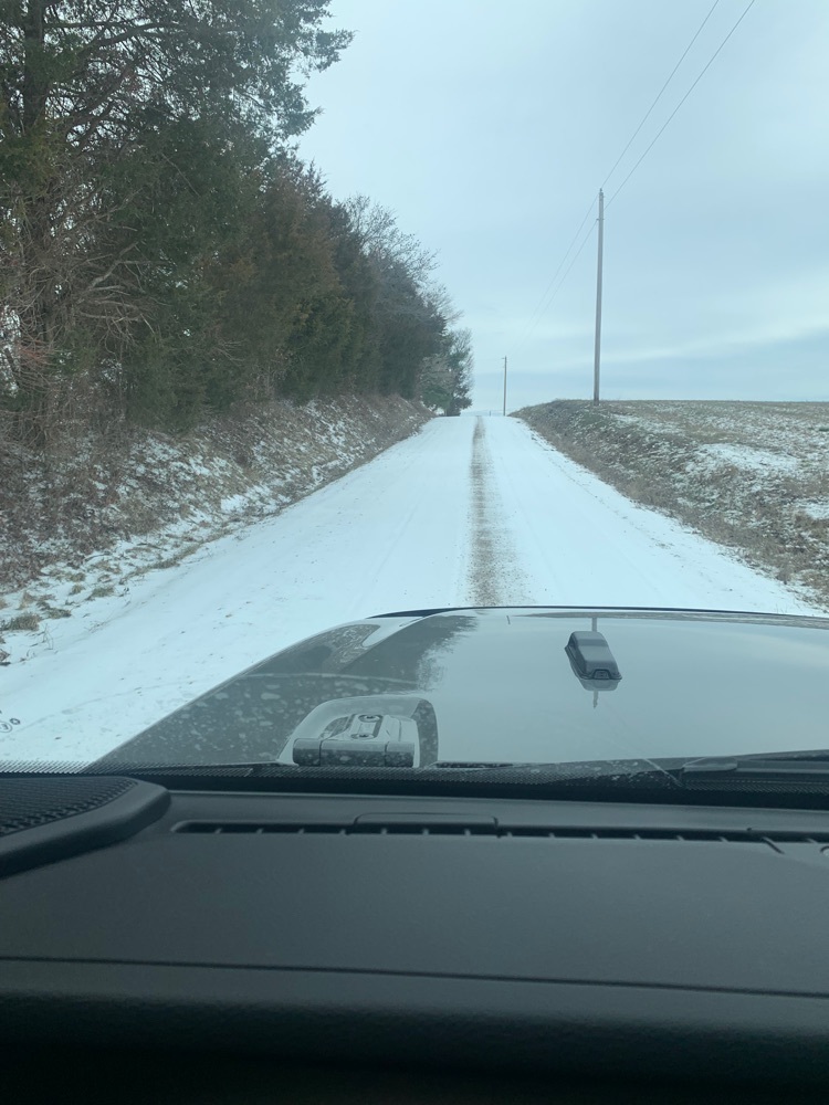 ice covered road